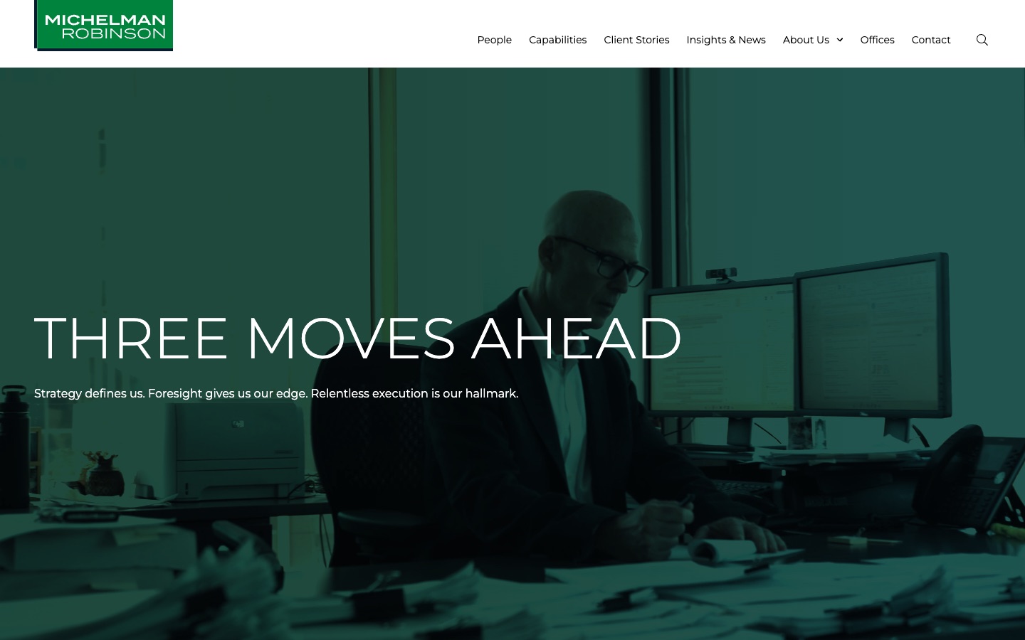 The Michelman & Robinson homepage, live at mrllp.com